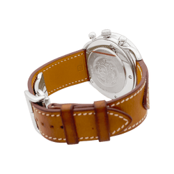 Montre Hermès, "Arceau Chronographe" en acier et cuir. - Castafiore