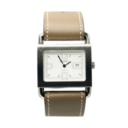 Montre HERMÈS "Barenia" en acier et cuir - Castafiore