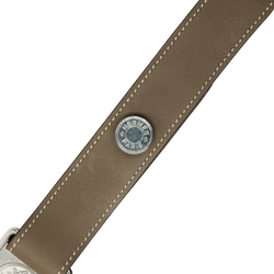 Montre HERMÈS "Barenia" en acier et cuir - Castafiore