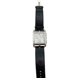 Montre HERMÈS "Cape Cod Chrono" en acier et cuir - Castafiore