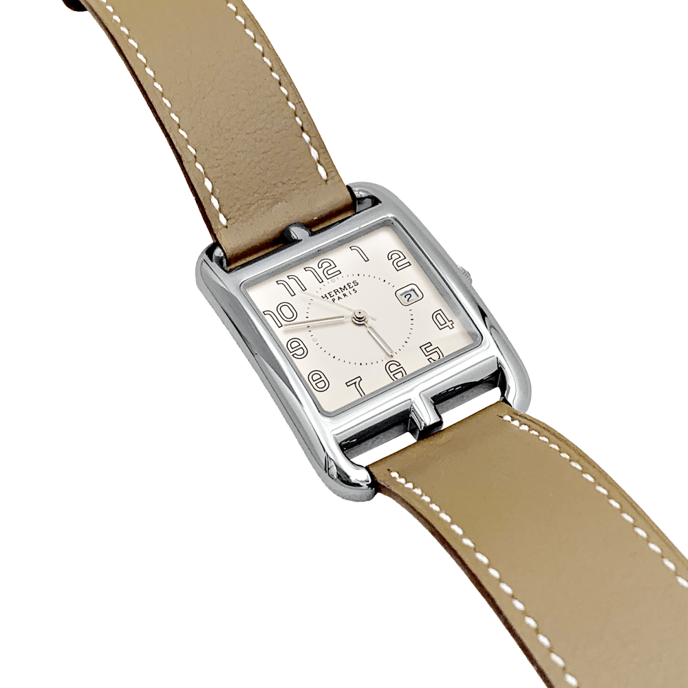 Montre HERMÈS Cape Cod en acier et cuir - Castafiore