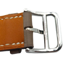Montre HERMÈS "Cape Cod" GM en acier et cuir - Castafiore