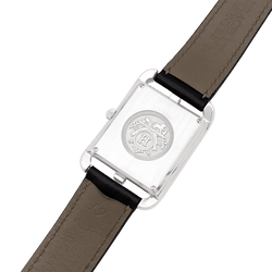 Montre HERMÈS "Cape Cod" GM en acier et cuir - Castafiore