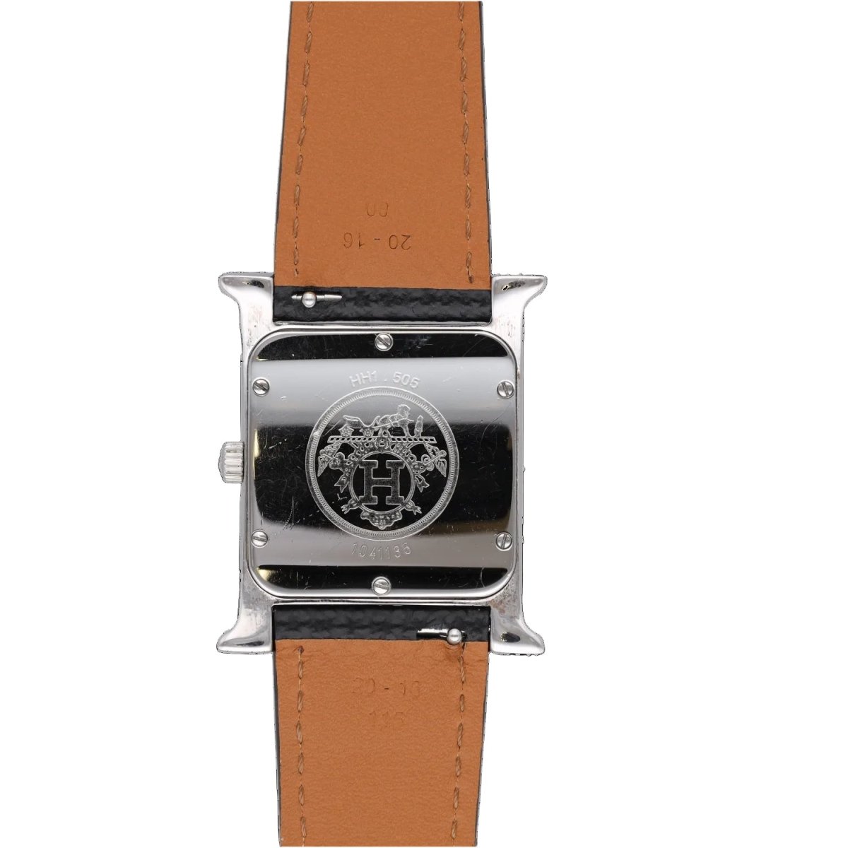 Montre HERMÈS "Collection H" en acier et cuir - Castafiore