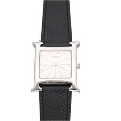 Montre HERMÈS "Collection H" en acier et cuir - Castafiore