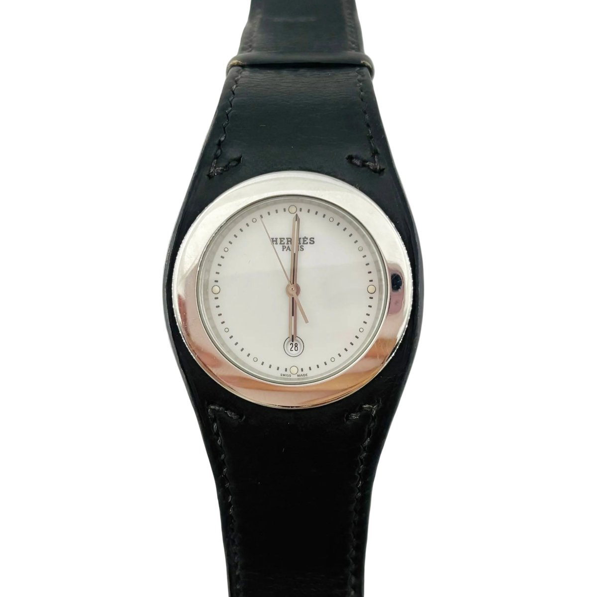 Montre HERMÈS "Harnais" en acier et cuir - Castafiore