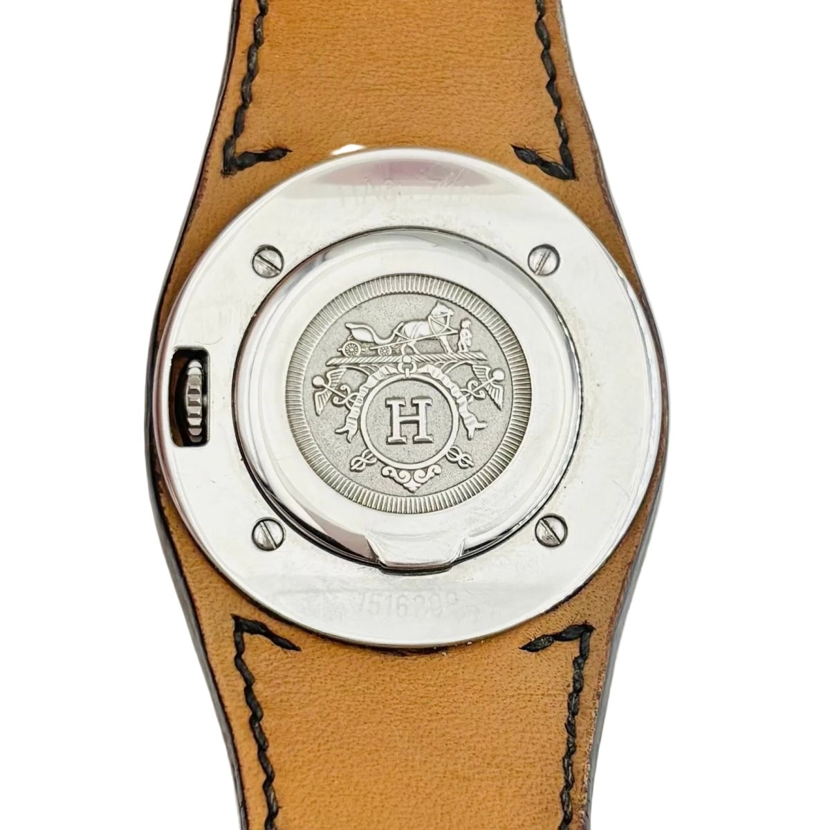 Montre HERMÈS "Harnais" en acier et cuir - Castafiore