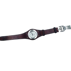 Montre HERMÈS "Harnais" en cuir et acier - Castafiore