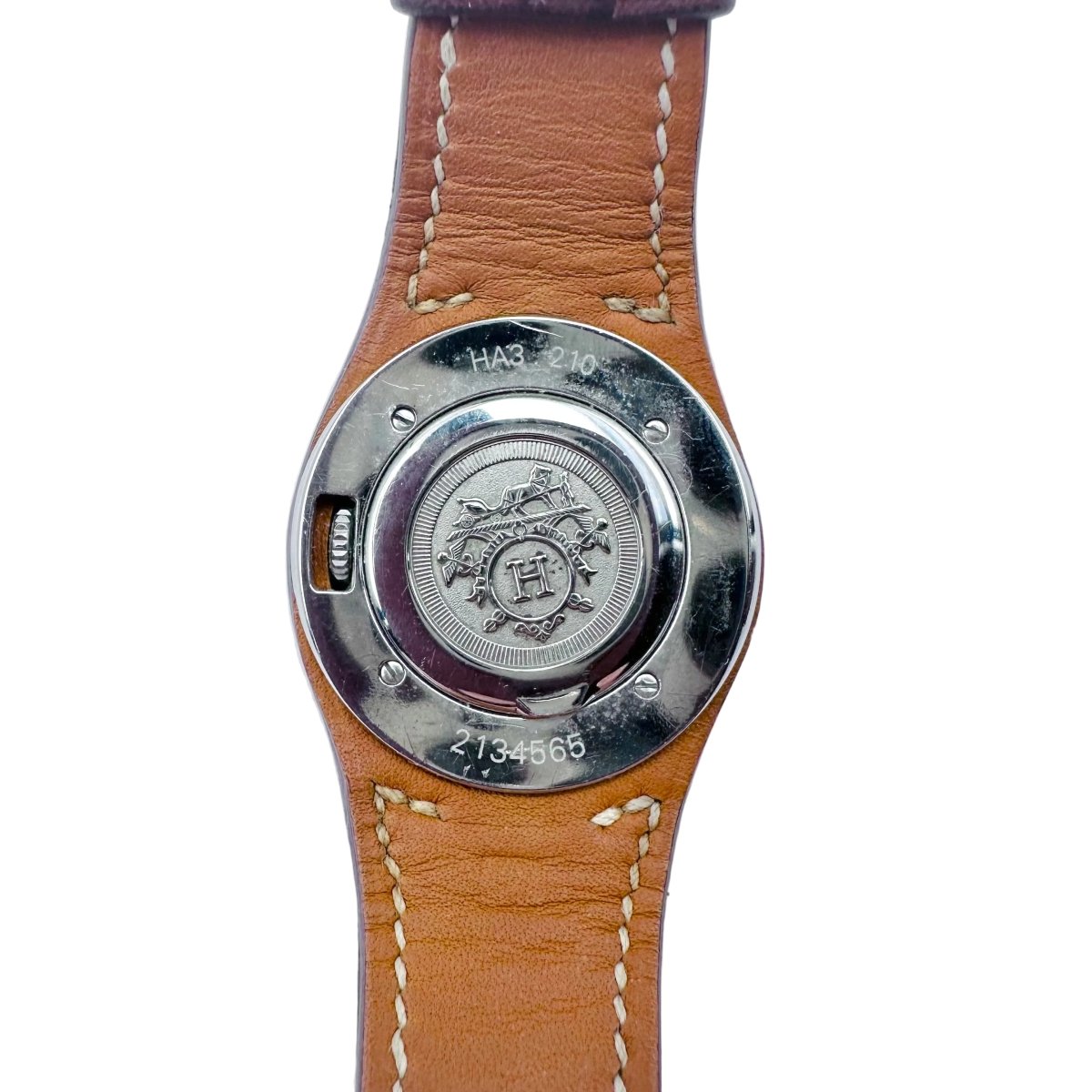 Montre HERMÈS "Harnais" en cuir et acier - Castafiore
