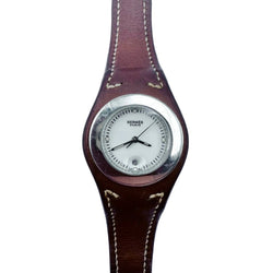 Montre HERMÈS "Harnais" en cuir et acier - Castafiore