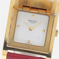 Montre HERMÈS "Médor" plaqué or et cuir - Castafiore