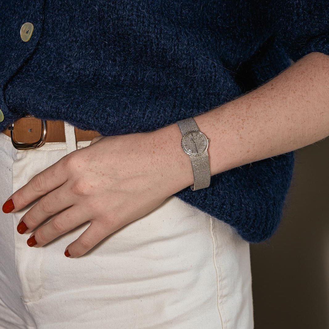 Montre JAEGER - LECOULTRE en or blanc et argent - Castafiore