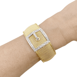 Montre JAEGER-LECOULTRE en or jaune, or blanc et diamants - Castafiore