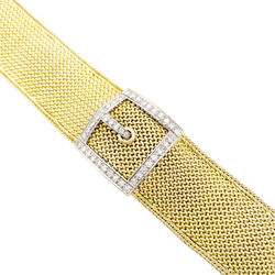 Montre JAEGER-LECOULTRE en or jaune, or blanc et diamants - Castafiore