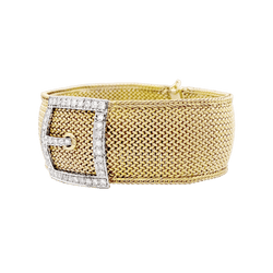 Montre JAEGER-LECOULTRE en or jaune, or blanc et diamants - Castafiore