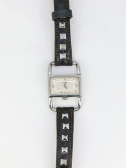 Montre Jaeger Lecoultre Etrier des années 1970 en Acier et en Cuir - Castafiore