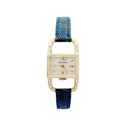 Montre JAEGER - LECOULTRE "Etrier" en or jaune et cuir - Castafiore