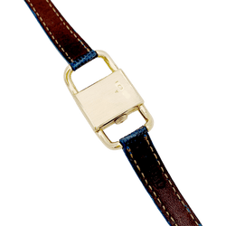 Montre JAEGER - LECOULTRE "Etrier" en or jaune et cuir - Castafiore