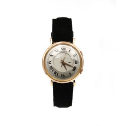 Montre JAEGER - LECOULTRE "Memovox" en or rose, argent et velours - Castafiore