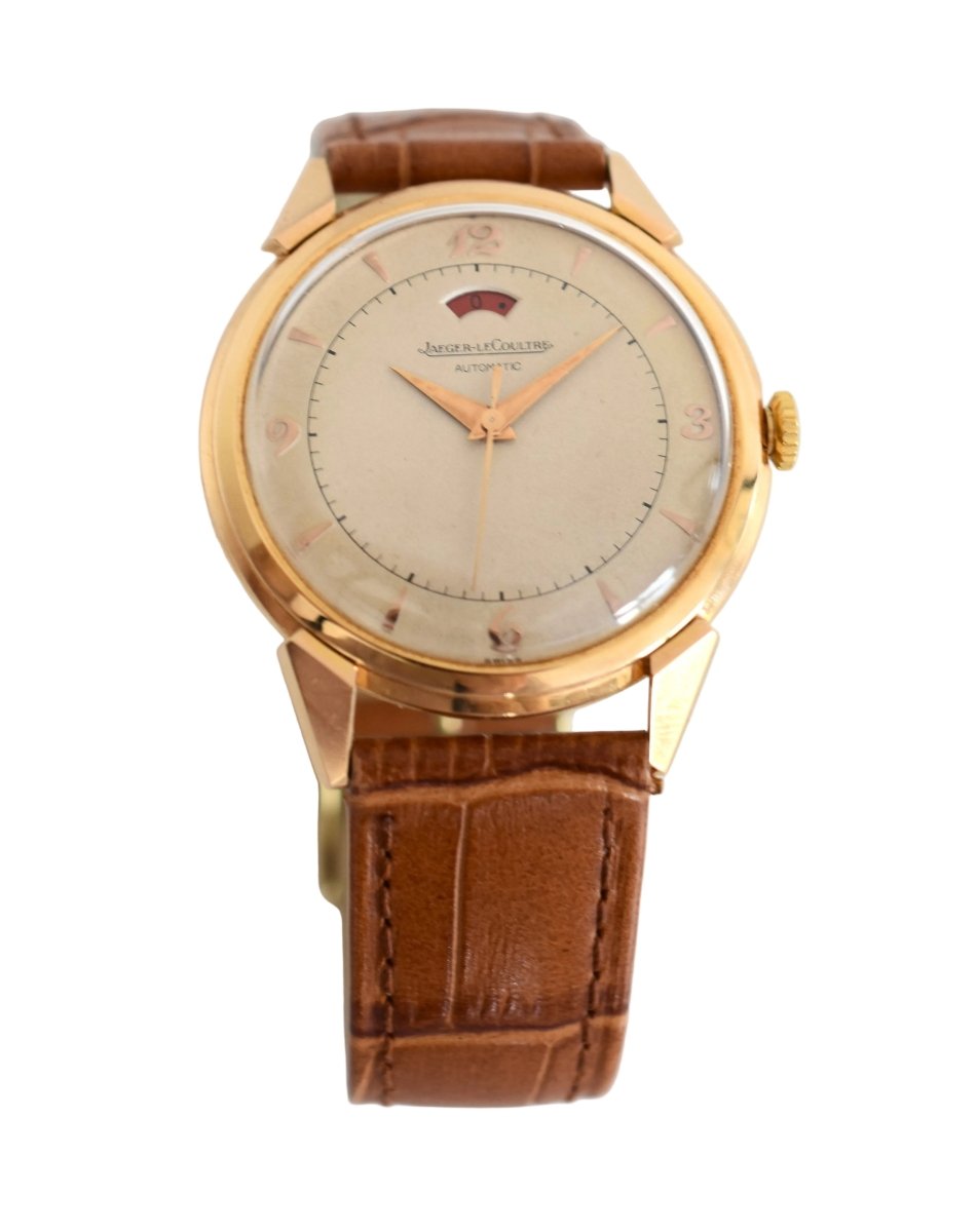 Montre JAEGER-LECOULTRE "Power Reserve 40h" en or rose et cuir - Castafiore