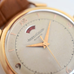 Montre JAEGER-LECOULTRE "Power Reserve 40h" en or rose et cuir - Castafiore