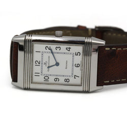 Montre JAEGER-LECOULTRE "Reverso Classique" en acier et cuir - Castafiore