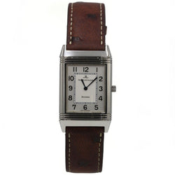 Montre JAEGER-LECOULTRE "Reverso Classique" en acier et cuir - Castafiore