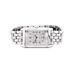 Montre JAEGER LECOULTRE "Reverso Duetto" PM en acier et diamants - Castafiore