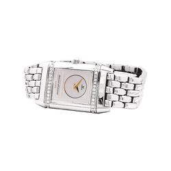 Montre JAEGER LECOULTRE "Reverso Duetto" PM en acier et diamants - Castafiore