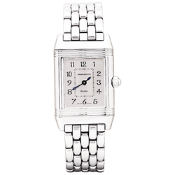 Montre JAEGER LECOULTRE "Reverso Duetto" PM en acier et diamants - Castafiore