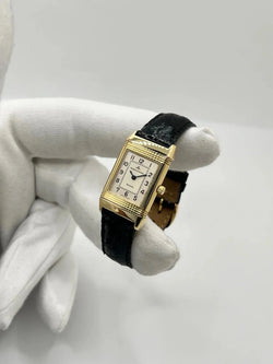 Montre JAEGER-LECOULTRE "Reverso Lady" en or jaune et cuir - Castafiore