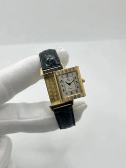Montre JAEGER-LECOULTRE "Reverso Lady" en or jaune et cuir - Castafiore