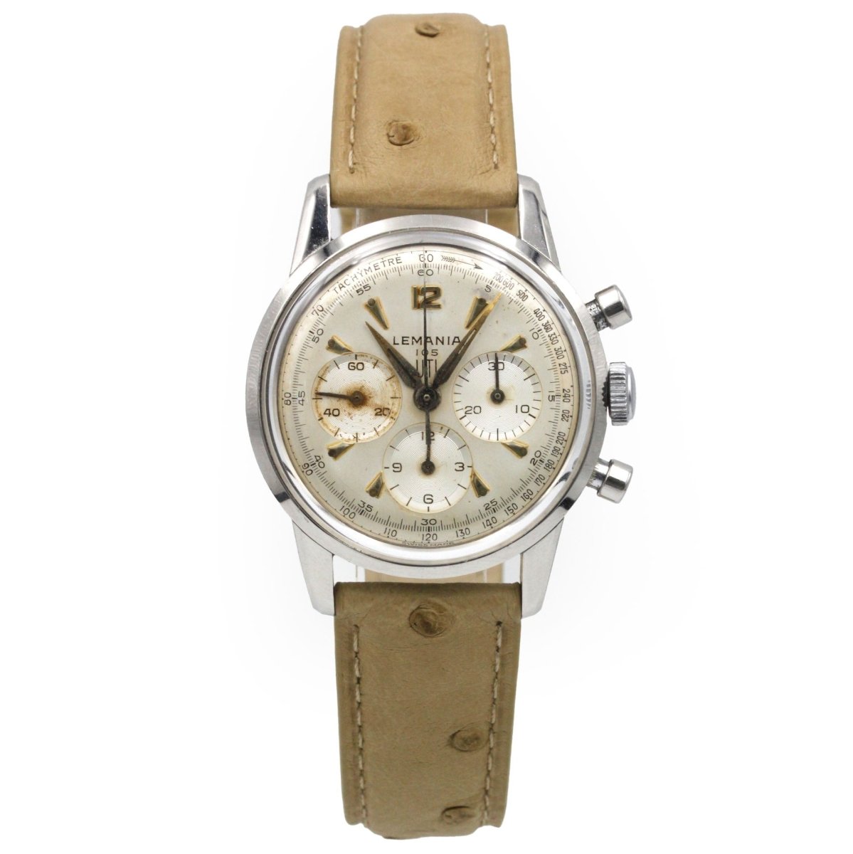 Montre LEMANIA "Uti 105" en acier et cuir - Castafiore