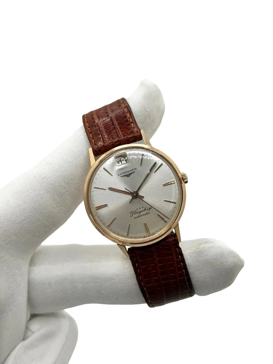 Montre LONGINES "Flagship" en or rose, acier et cuir - Castafiore