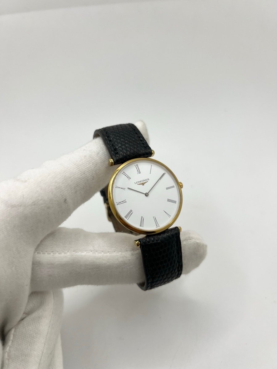 Montre LONGINES "La Grande Classique" plaqué or, acier et cuir - Castafiore