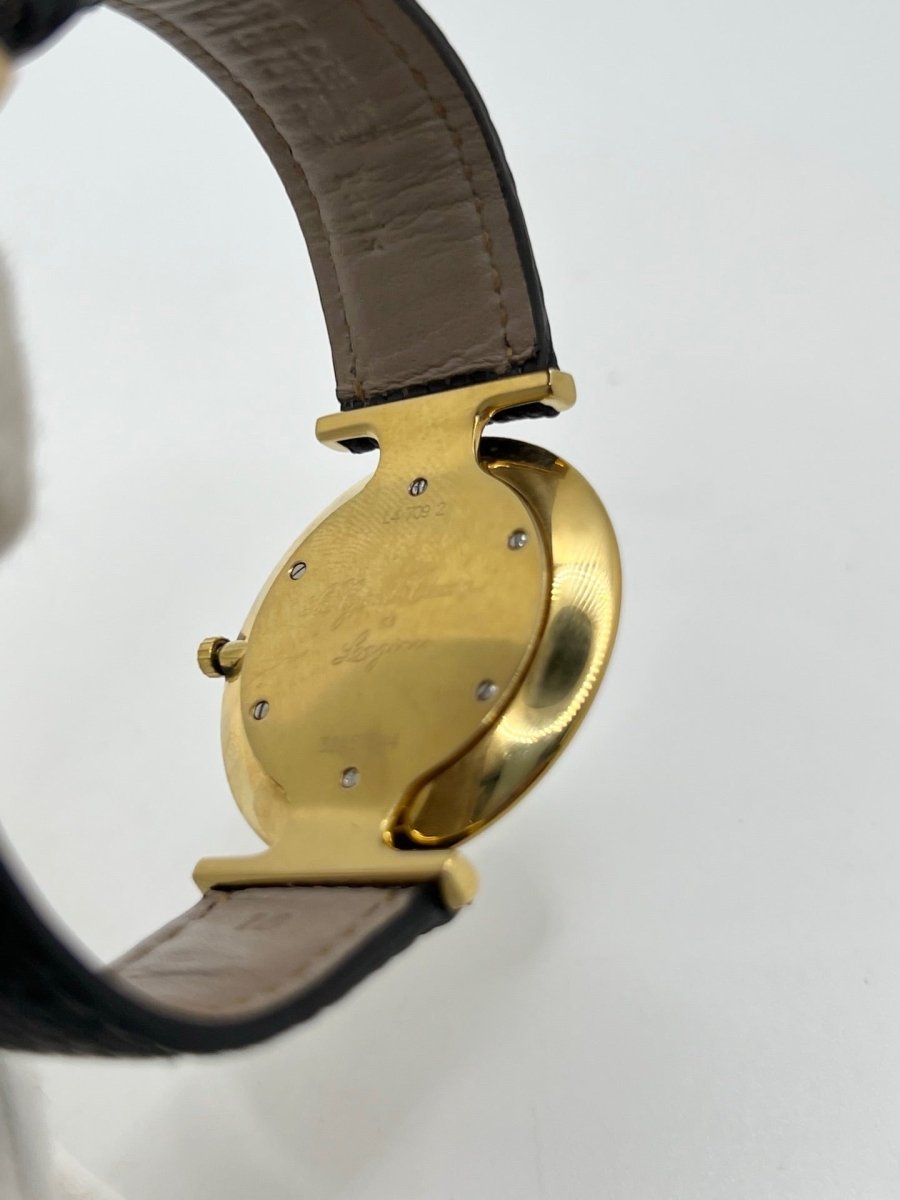 Montre LONGINES "La Grande Classique" plaqué or, acier et cuir - Castafiore