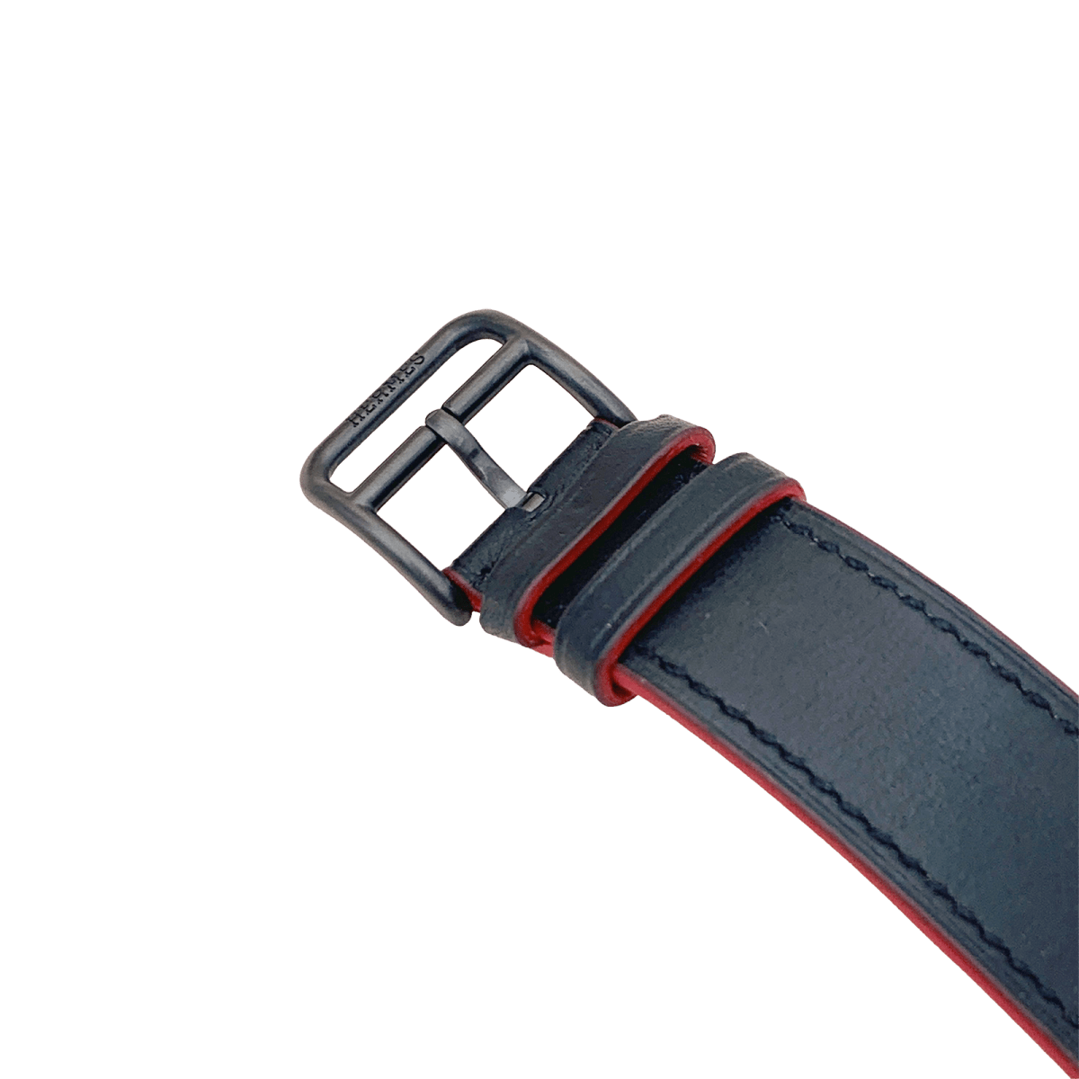 Montre Mixte Hermès, "Cape Cod Shadow en acier noirci et cuir. - Castafiore