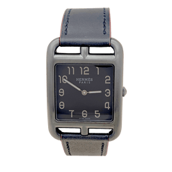 Montre Mixte Hermès, "Cape Cod Shadow en acier noirci et cuir. - Castafiore