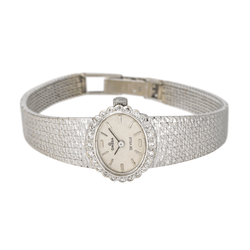 Montre OMEGA "De Ville" en or blanc, argent, saphir et diamant - Castafiore
