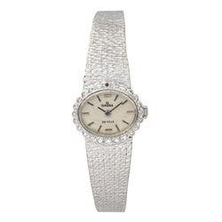 Montre OMEGA "De Ville" en or blanc, argent, saphir et diamant - Castafiore
