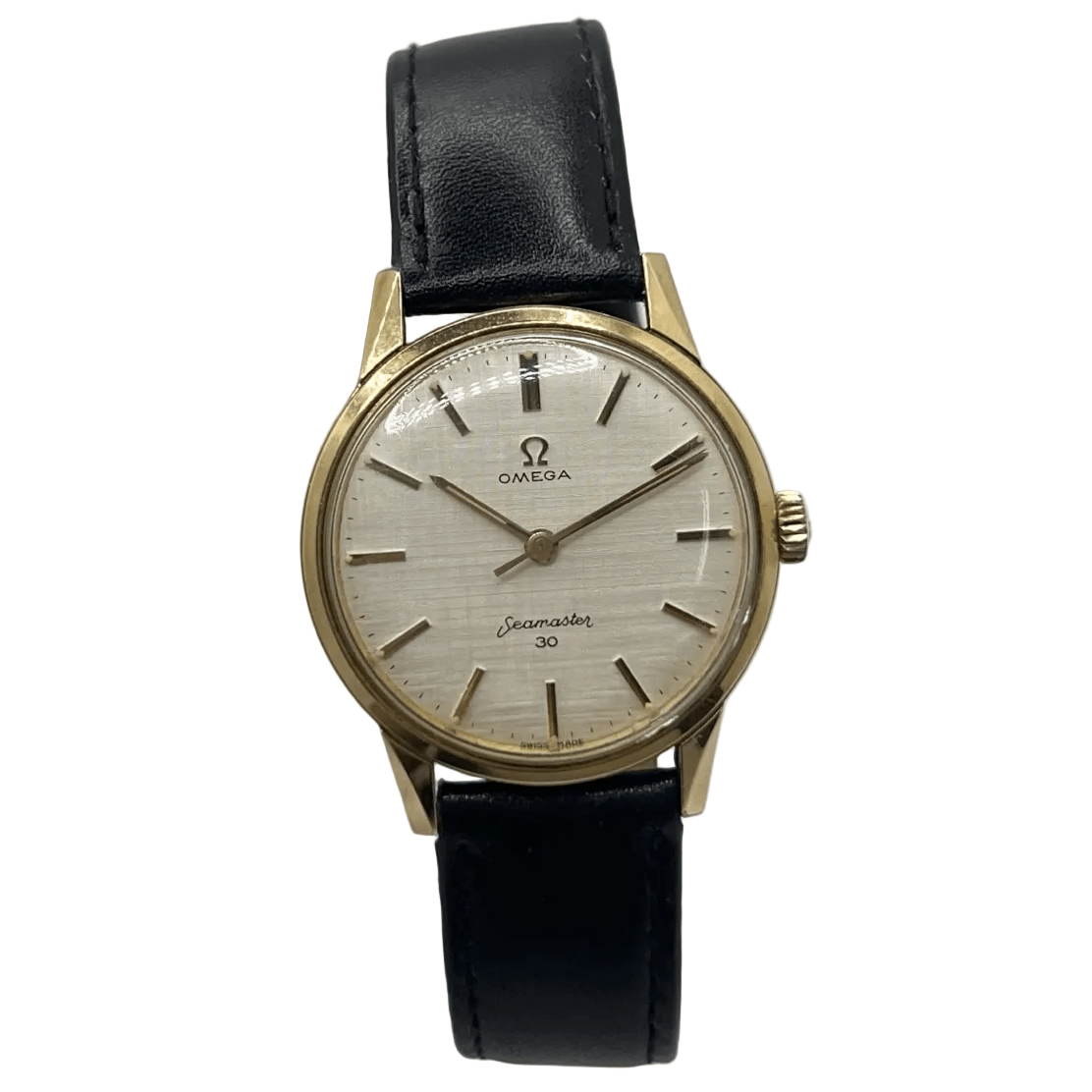 Montre OMEGA "Seamaster 300" en acier et cuir - Castafiore