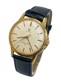 Montre OMEGA "Seamaster 300" en acier et cuir - Castafiore