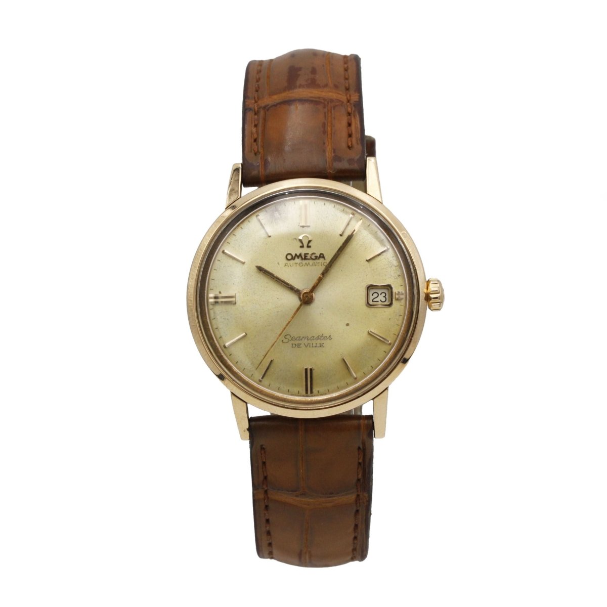 Montre OMEGA "Seamaster DE VILLE" en or jaune et cuir - Castafiore