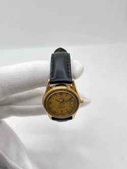 Montre OMEGA "Seamaster" plaqué or, acier et cuir - Castafiore