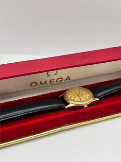 Montre OMEGA "Seamaster" plaqué or, acier et cuir - Castafiore