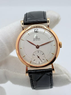 Montre OMÉGA "Vintage" en or rose, acier et cuir - Castafiore