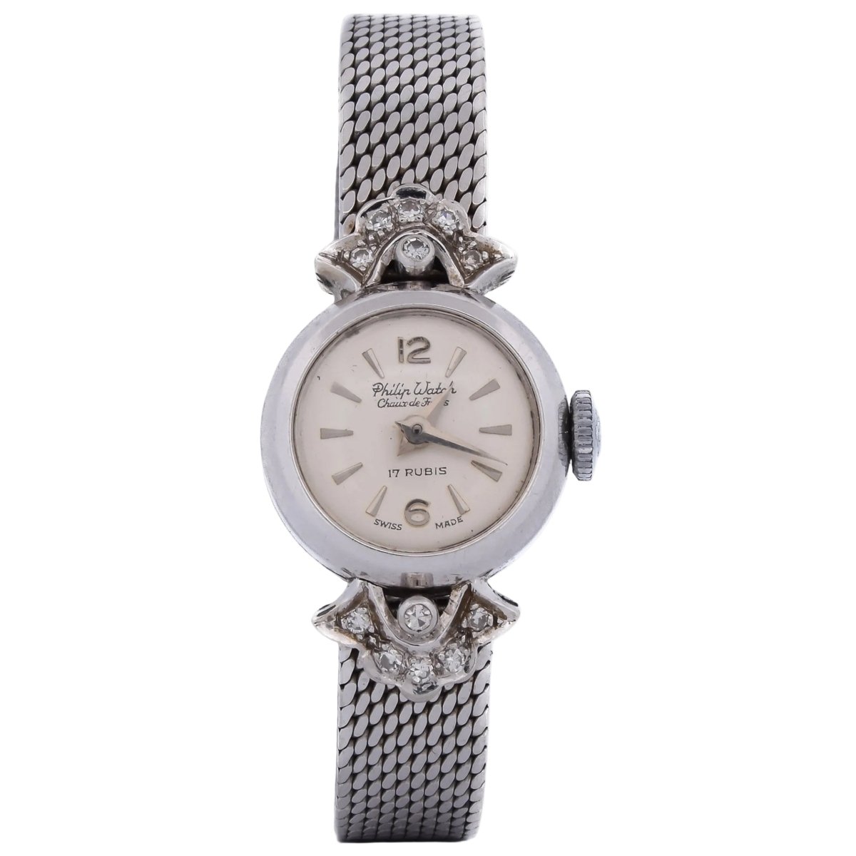 Montre PHILIP en or blanc et diamants - Castafiore