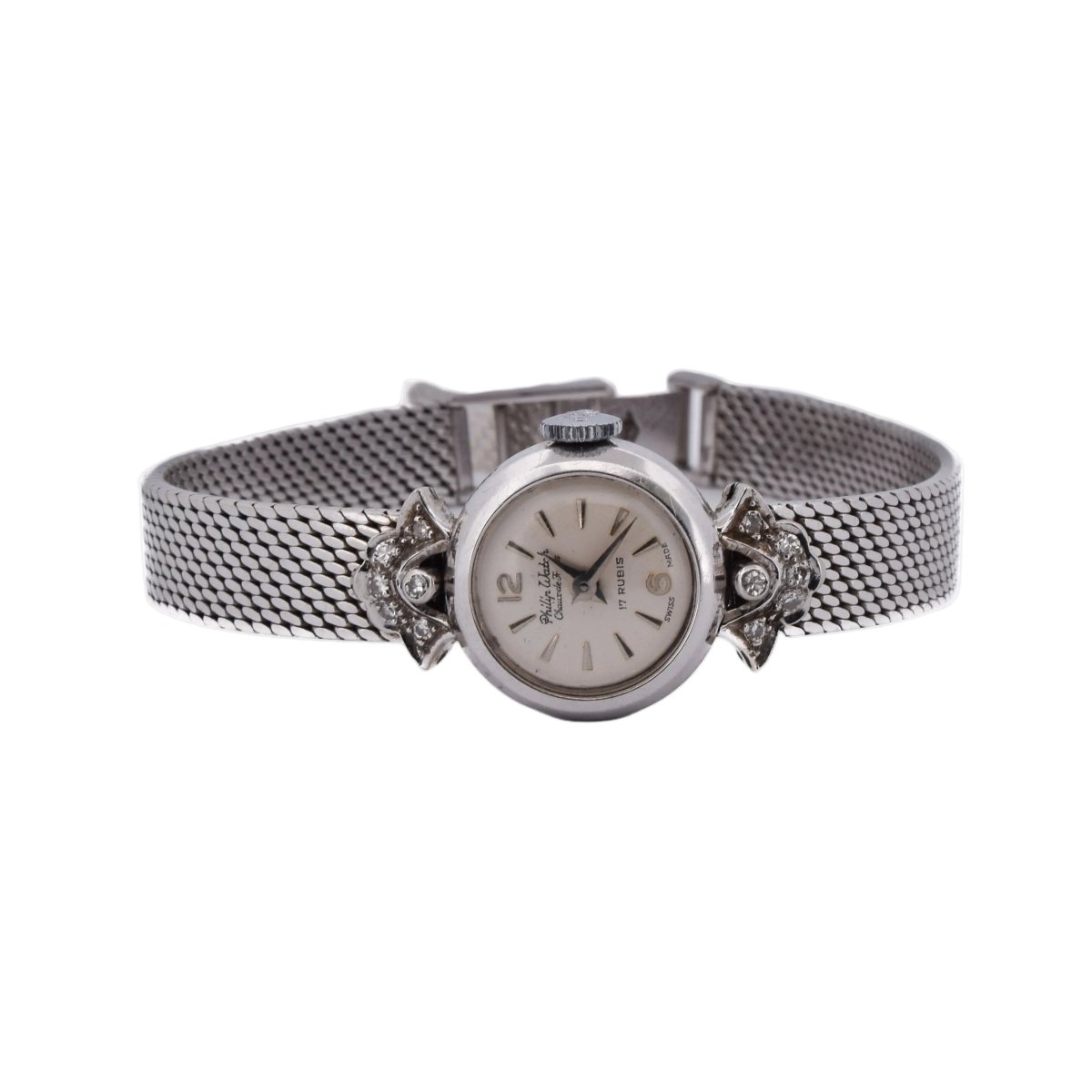 Montre PHILIP en or blanc et diamants - Castafiore