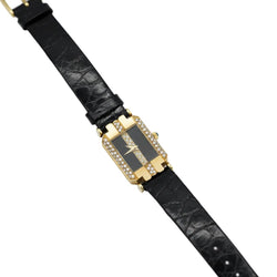 Montre PIAGET en or jaune, cuir et diamants - Castafiore