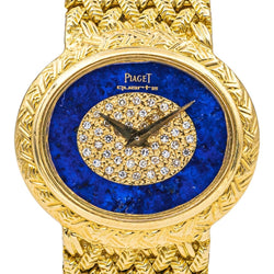 Montre PIAGET en or jaune, lapis - lazuli et diamants - Castafiore